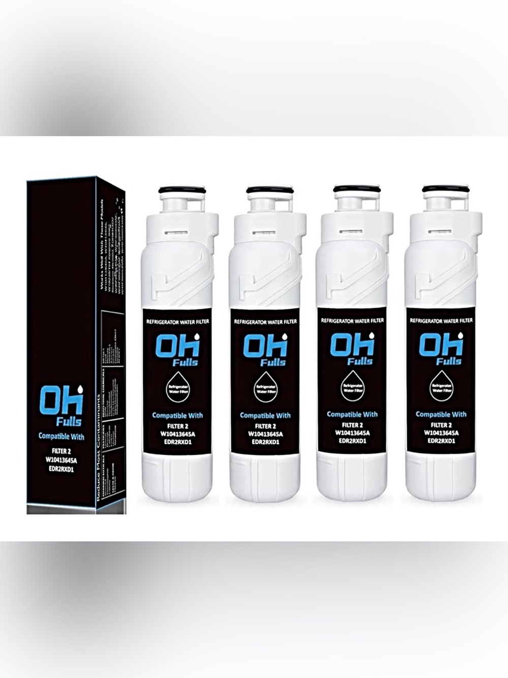 🆕 OH W10413645A FULS Refrigerator Water Filter Set - Labels (4-Pack)